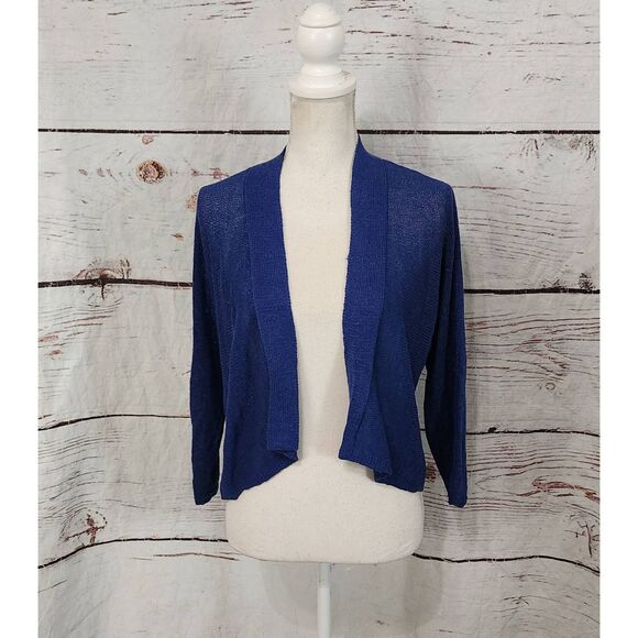 Eileen Fisher Linen Cropped Cardigan Size Small - Picture 1 of 5